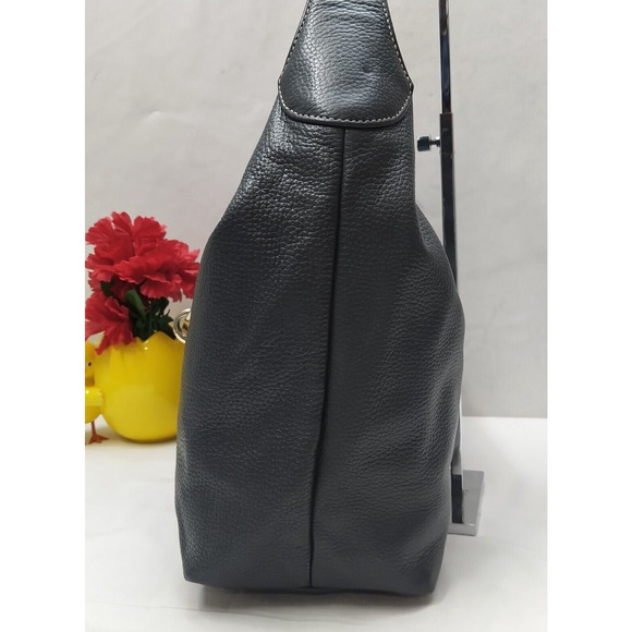 Dooney & Bourke Belvedere Lock Midnight Blue Pebbled Leather Hobo Shoulder Bag - Picture 3 of 16